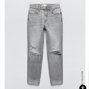 ZARA RIPPED MOM Classic Fit, distressed mom's jeans